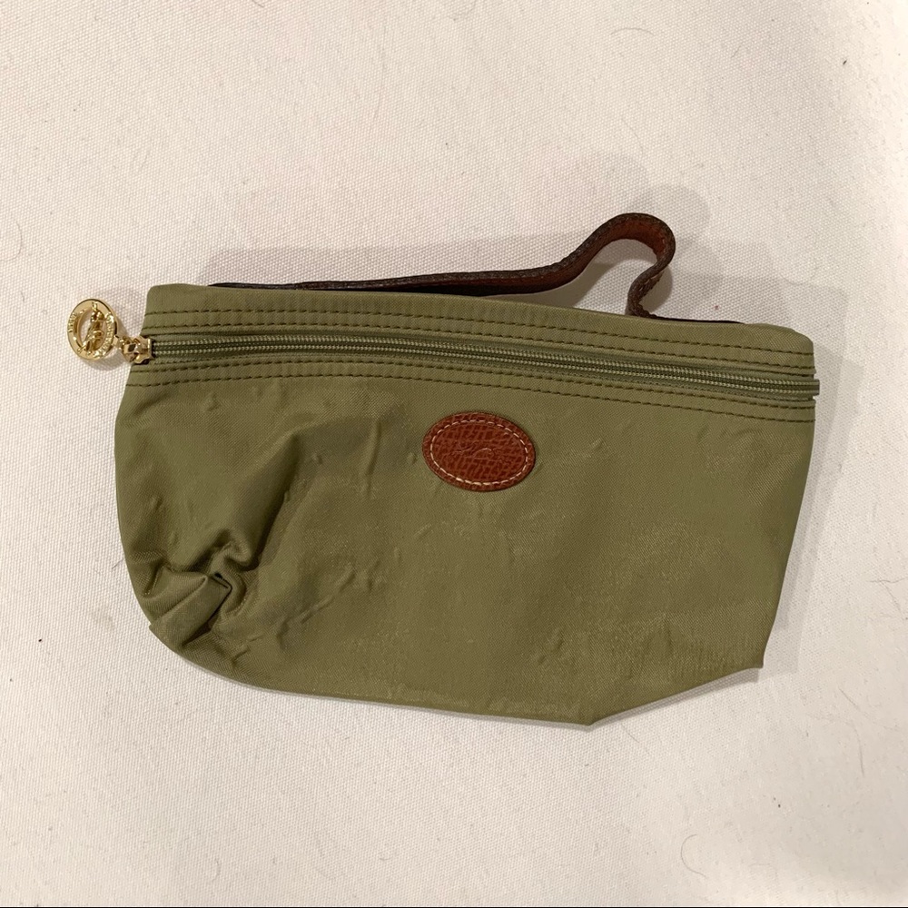 Longchamp Olive Army Green Cosmetic Bag Clutch Bag